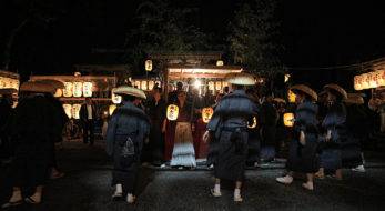 京都【大原八朔祭】菅笠に絣！声だけの道念音頭
