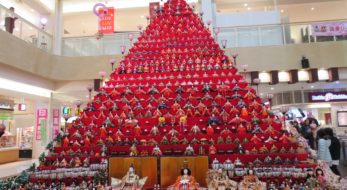 【鴻巣びっくりひな祭り】エルミこうのすに設置される日本一高いピラミッドひな壇