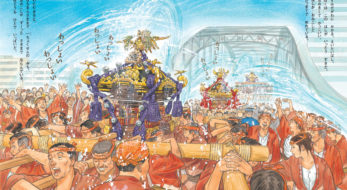 絵本で 夏祭り『わっしょい 深川八幡祭り 水かけ祭り』迫力の繊細緻密な描写で、江戸三大祭りの魅力を体感！