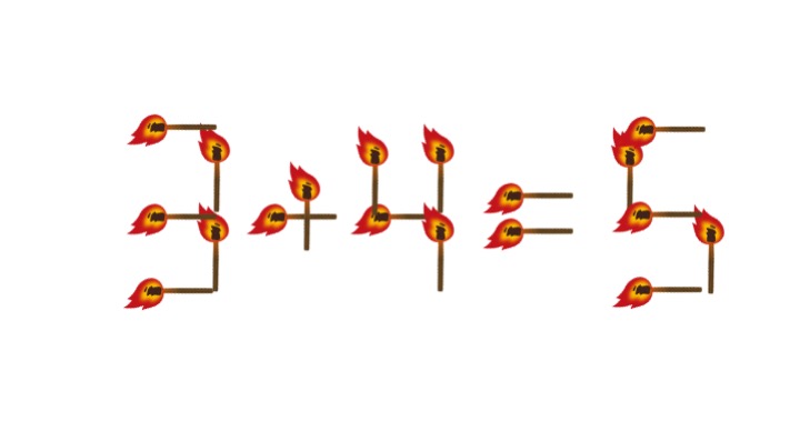 10秒で解けたら天才!? たいまつを一本動かして計算式を完成させよ！＜お祭り脳トレ＞