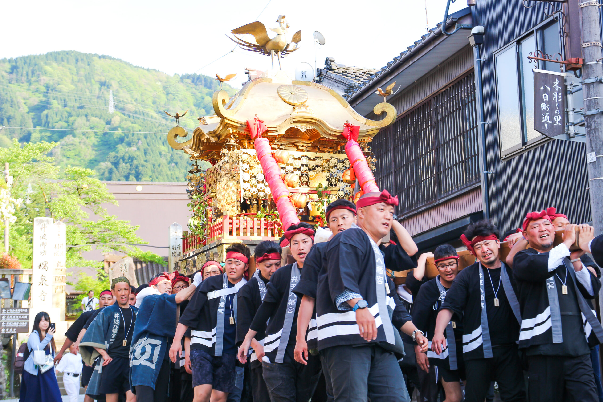 井波よいやさ祭りで4年ぶりに華みこしが登場！勇壮に門前町を進む南砺の祭り
