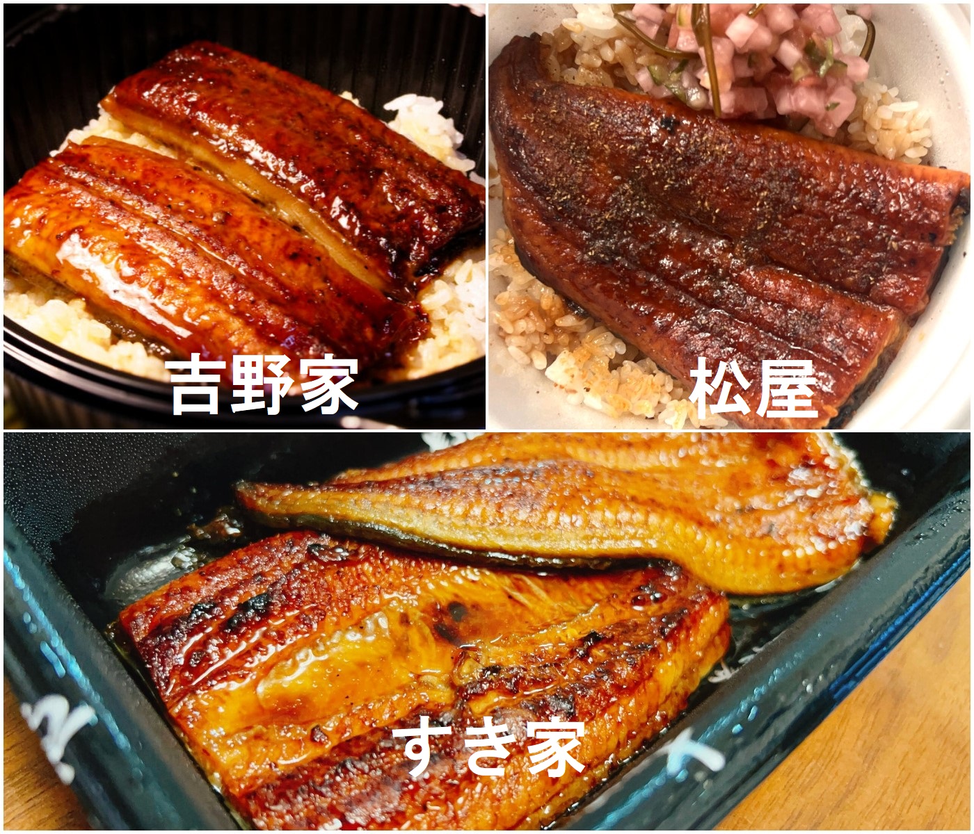 すき家・松屋・吉野家のうなぎ！牛丼チェーン3社を比較！土用の丑の日に食べたいのは？2023年実食レポ